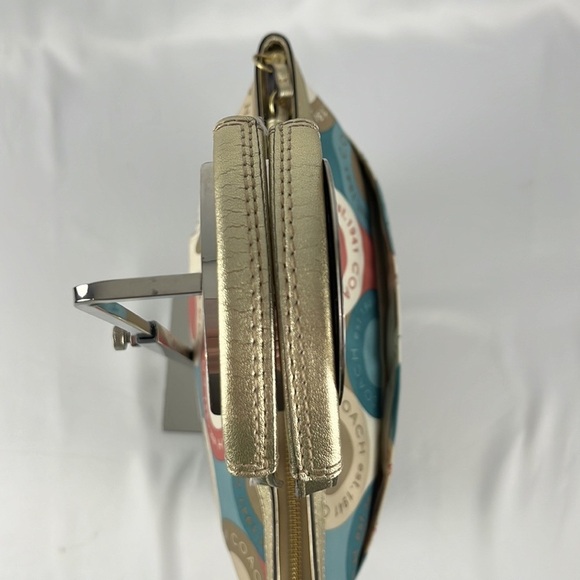 Coach Soho Sateen Multi-Color Circles Snaphead Tote w/Gold Trim No A1281-F19196 - Picture 6 of 16